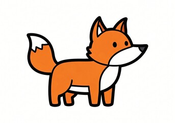 Adorable Cartoon Fox Illustration Cute Orange Fox Character Design Perfect for Children s Books and