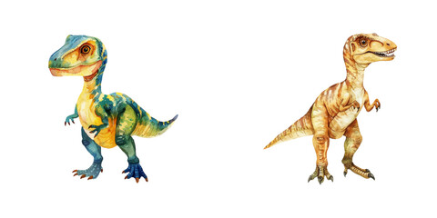 Fototapeta premium velociraptor watercolor vector illustration