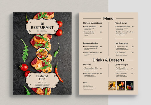 Food Menu Template Layout