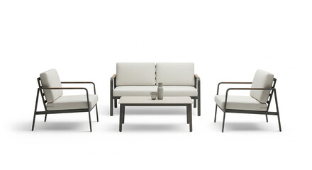 Modern Outdoor Patio Furniture Set Isolated on transparent background