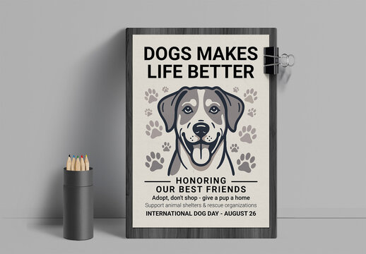 International Dog Day Poster Template