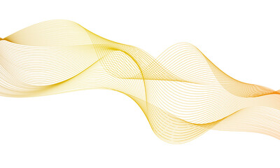 Wavy golden lines flowing dynamic background. Modern composition abstract background