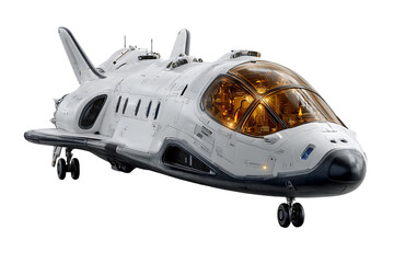 Obraz premium Sleek futuristic spacecraft with advanced technology and a glowing cockpit ready for interstellar exploration