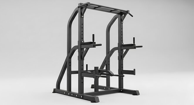 Power Rack Gym Equipment for Strength Training and Home Fitness Workouts Superior Quality for Serious Lifters Featuring Pull Up Bar and Dip Handles