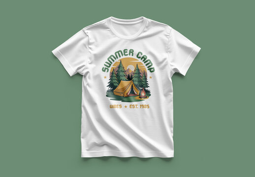 Summer Camp T Shirt Design Template for Outdoor Adventure