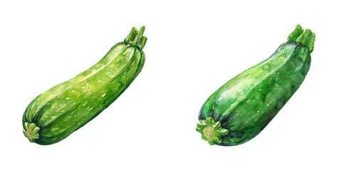 zucchini watercolor vector illustration