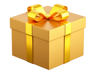  Open Cartoon Gift Box with Floating Glowing Ribbons, 3D Render, Transparent Background