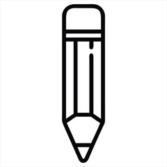 Pencil icon flat design vector isolated, Pencil Icon Flat Design. Pen Flat Line Icon with Editable Stroke. Checklist, Clipboard and Pencil Icon Flat Design on White Background. Pencil vector.