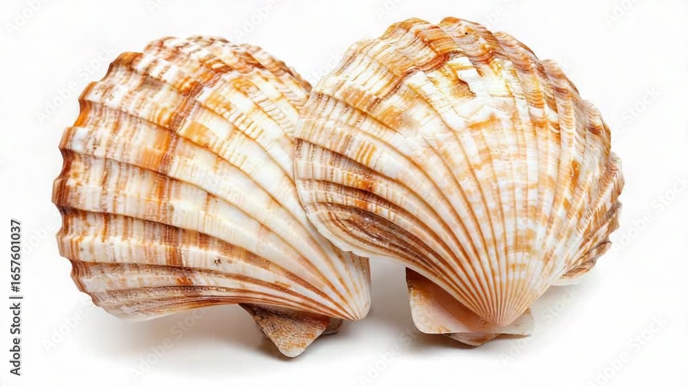 Poster a close-up view of a shell on a white surface