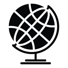  Globe Solid Icon Representing Geography And Global Connectivity.