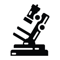 Microscope Solid Icon for Science and Education.