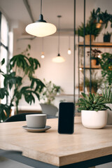  A quiet break room with plants and soft lighting An AI assistant is suggesting mindfulness exercises to staff