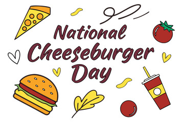 NATIONAL CHEESEBURGER DAY vector illustration