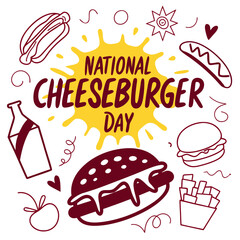 NATIONAL CHEESEBURGER DAY vector illustration