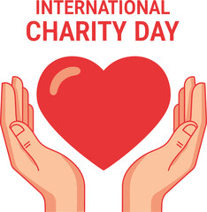 Obraz premium International charity day illustration with heart in hands