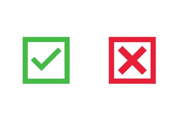 Tick and cross icon set, yes and no icon set 