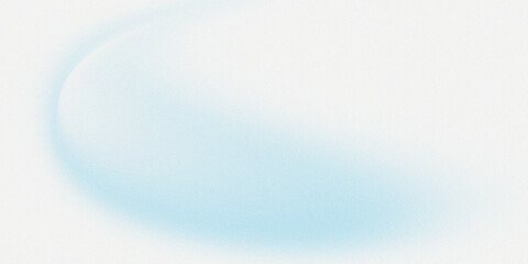 Soft, abstract design with light blue freeform curve on white background. Entire textured, grainy noise effect vintage