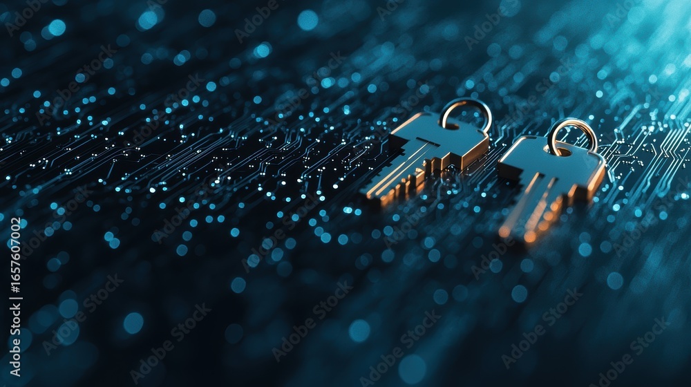 Poster security key icons and password protection multiple key icons and password fields, complex digital i