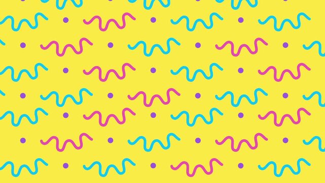 Abstract Wavy Lines and Dots Background