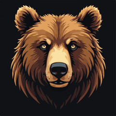 Realistic Bear Head Vector Illustration in Natural Colors for Wildlife Art and Nature Branding
