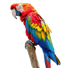 Obraz premium Vibrant scarlet macaw perched on a branch