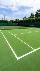 Tennis court on a sunny day