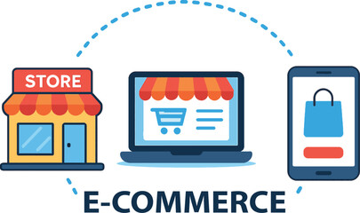 link between store and website, concept of E-Commerce