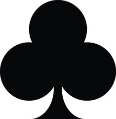 A graphic image of the club symbol used in playing cards. The black graphic is rendered on a blank background, conveying simplicity and directness