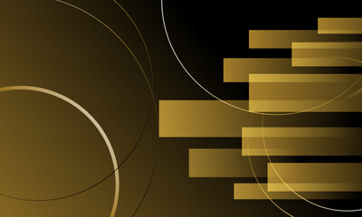 abstract golden color with circle outlines shapes and multi square pattern textures luxury design background
