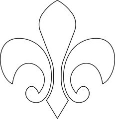 Fleur De Lis black icon Royal French heraldic symbol New Orleans hold support and recover Design element was the official emblem of French monarchy, symbolizing, royalty, purity, and divine right