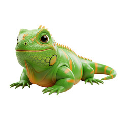 Obraz premium 3D illustration of a cute iguana, isolated on white