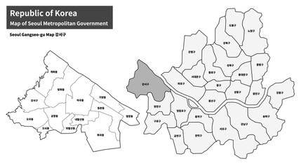 Seoul Gangseo-gu Map - Administrative Districts and Neighborhoods of Gangseo District, South Korea