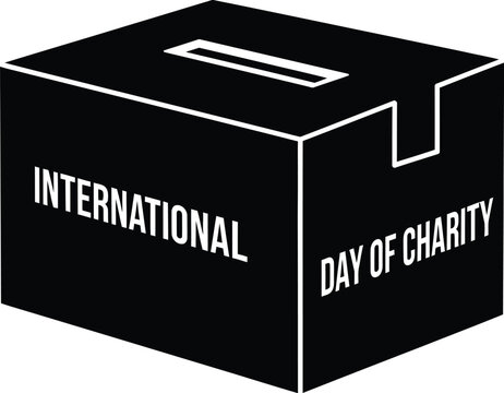 A silhouette of a donation box for international day of charity