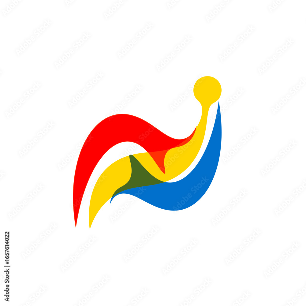 Poster dynamic abstract flow app icon for marketing and branding.