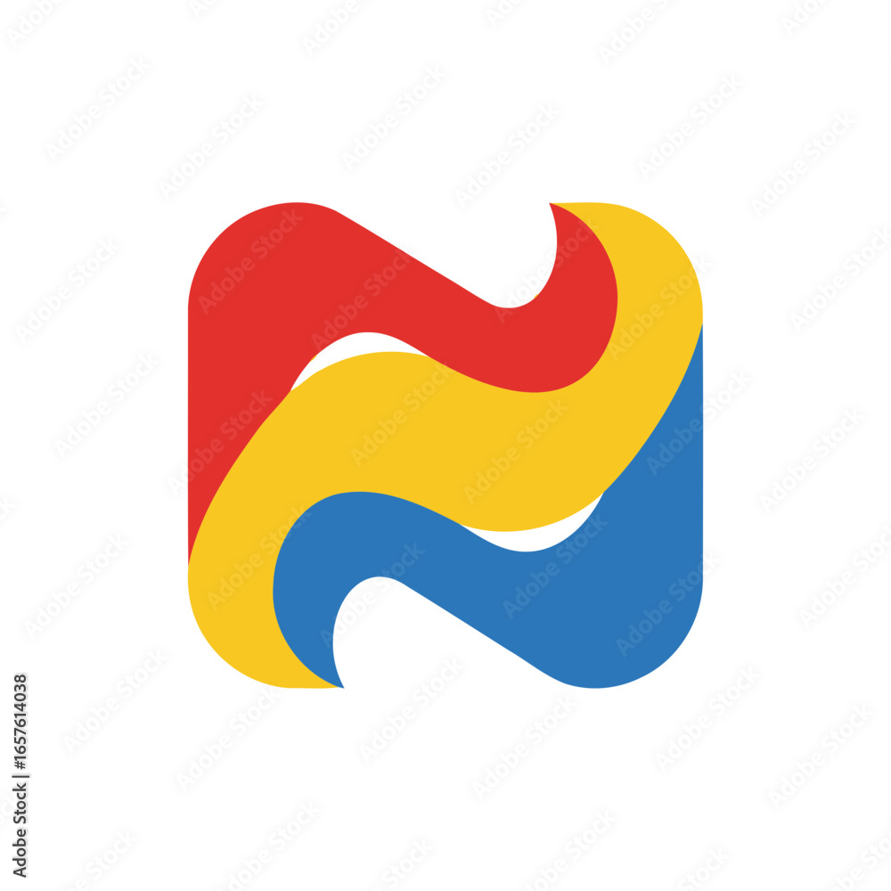Poster dynamic abstract flow app icon for marketing and branding.