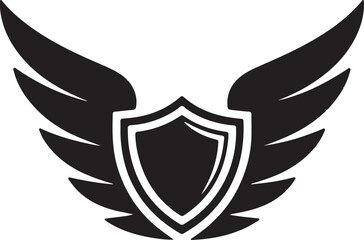 Obraz premium Guardian Wings Shield Emblems – Vector Winged Badge LogosWinged Shield Crest Emblems – Security & Protection Logo SetGuardian Wing Badge Icons – Shield & Wings Vector Collection
