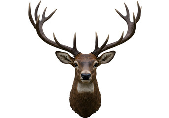 Majestic Stag Head Trophy isolated on transparent background