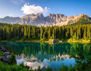 Serene Mountain Lake Reflection A Breathtaking Vista