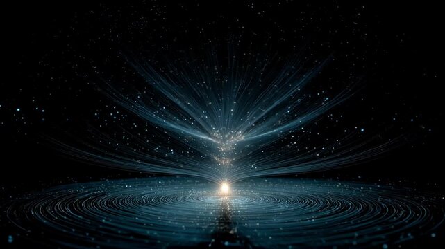 In a mesmerizing cosmic display, energy pulses and spirals through the void, revealing the beauty of the universe's hidden forces. Witness the dance of light and motion.