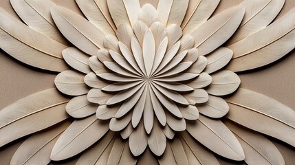 Elegant Floral Design with Paper Leaves and Petals in Soft Tones