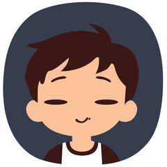 Cartoon boy with sad crying face, teary eyes and open mouth, showing emotional sorrow.