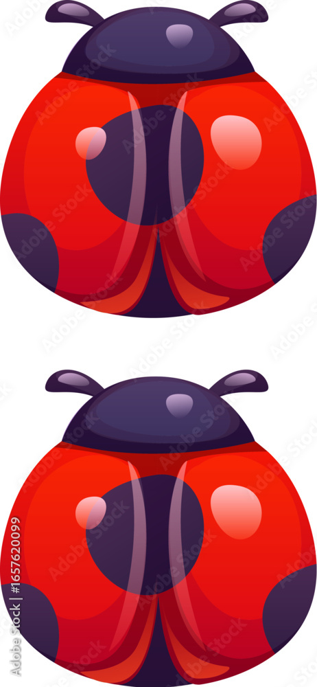 Poster ladybug cartoon font punctuation colon. red ladybird english alphabet type punctuation mark, cute la