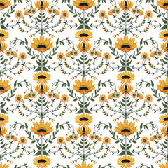 Delicate wildflower pattern weaving nature's essence into seamless design