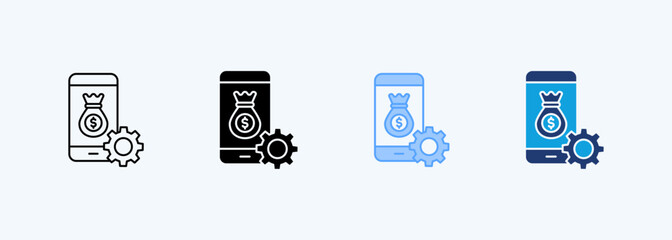 Technology Investment Outline Icon Multiple Style