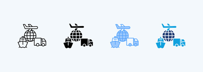 Logistic Outline Icon Multiple Style