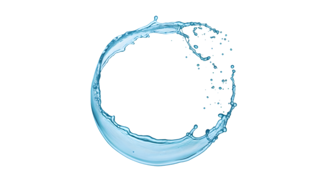 Sparkling blue water circle swirl splash motion fluid dynamic purity freshness wave liquid