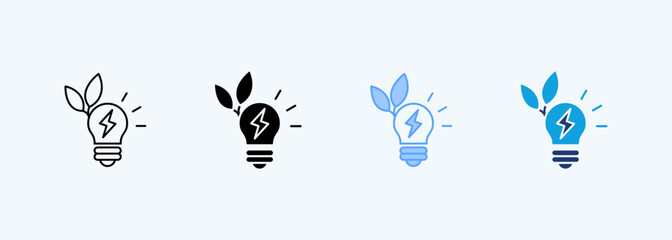 Energy Efficiency Outline Icon Multiple Style