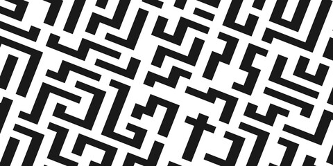 Abstract Maze A Dynamic Black and White Illustration for Optical Intrigue with complex layers