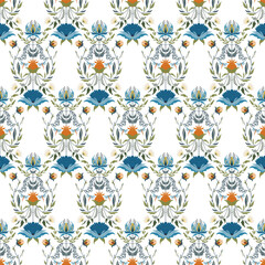 Vibrant wildflower seamless pattern in vector art for creative design projects