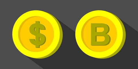 Financial Symbols in Digital Illustration Currency Icons for Investment, Money, and Economic Concepts.